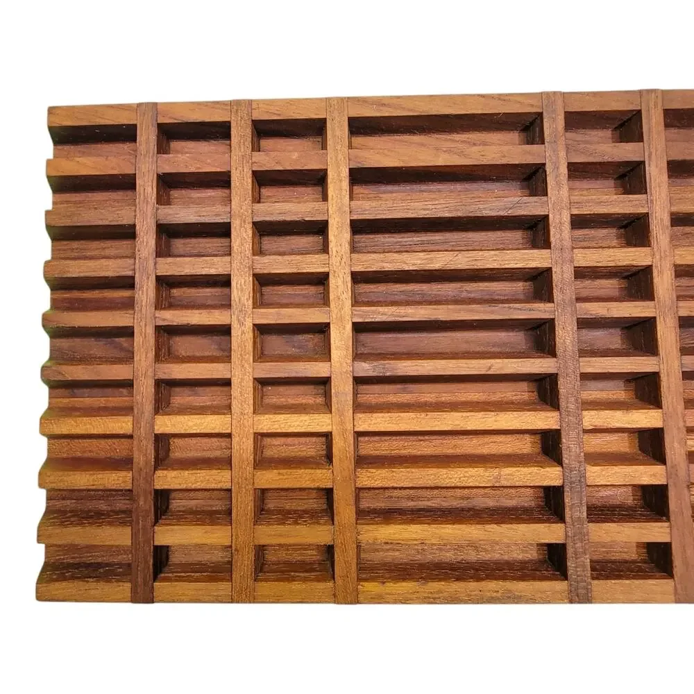 Vintage Dansk IHQ Teak Bread Cutting Board Trivet Slotted Crumb Catcher MCM